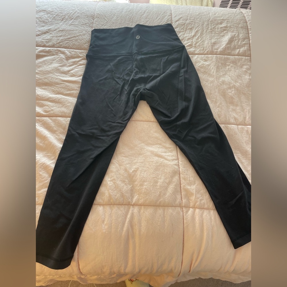 Lululemon Athletica Thick Black Leggings slightly cropped